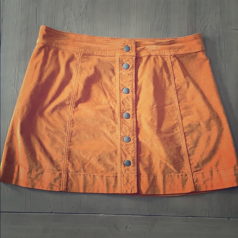 Madewell suede button up mini skirt